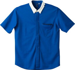 半袖ニットシャツ CSY152-6(ブルー) L 看護師 ナース 病院 病棟 事務 ユニフォーム 制服 カーシーカシマ