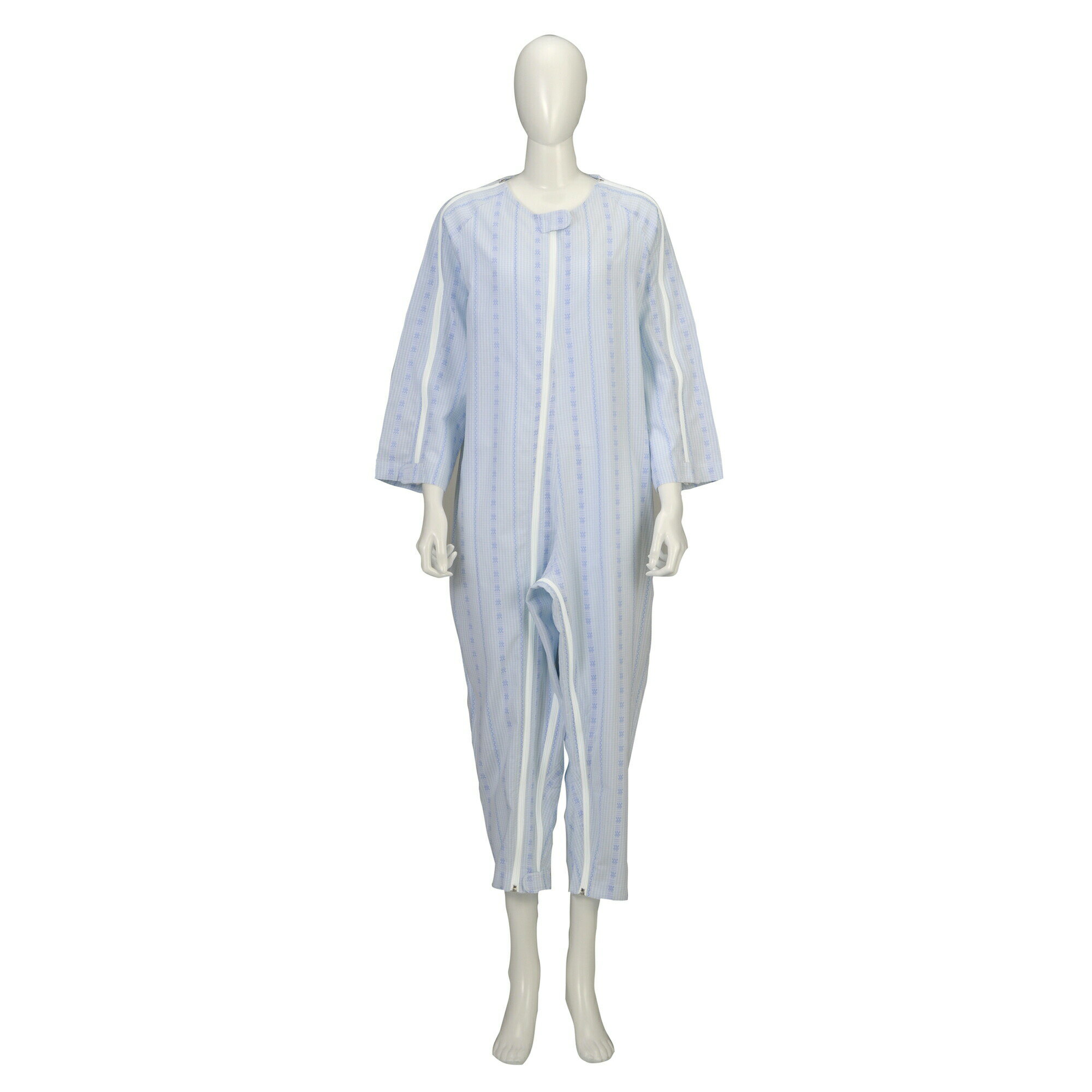 ソフトケアねまき(薄手)ブルー L 竹虎 病院 医療 介護 看護 施設 医療従事者 入院 介護寝巻 リハビリ衣類 保護衣 高齢者用寝間着 ナイトウェア 身体障害者用 機能性寝間着 高齢者介護用品 介護用品 寝巻き