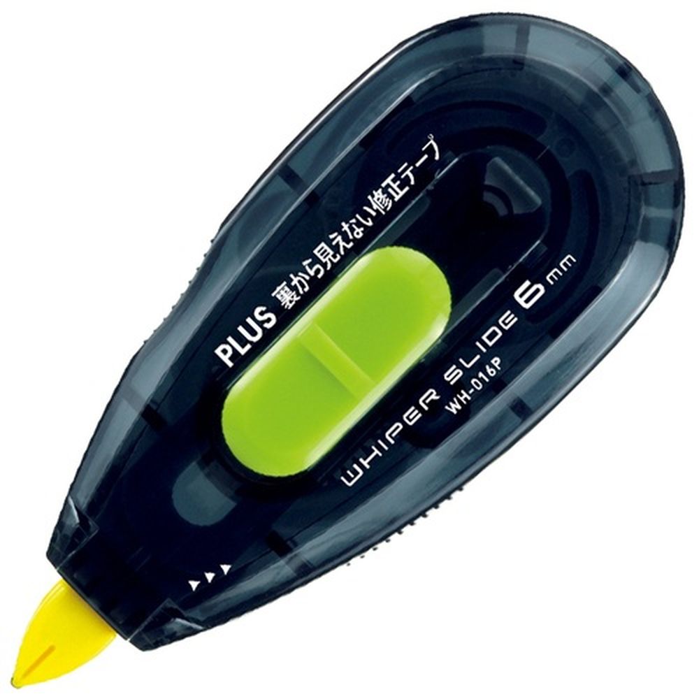 裏から見えない修正テープ6mm本体GR WH-016P 47615 ブラック×グリーン プラス