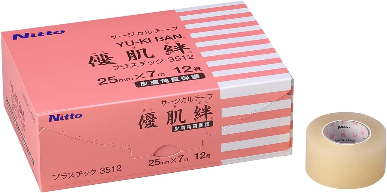 ニトリート 優肌絆プラスチック 3512（25MMX7M）12巻入 1箱 ニトムズ 24-6790-01 医療 看護 固定 サージカルテープ 低刺激