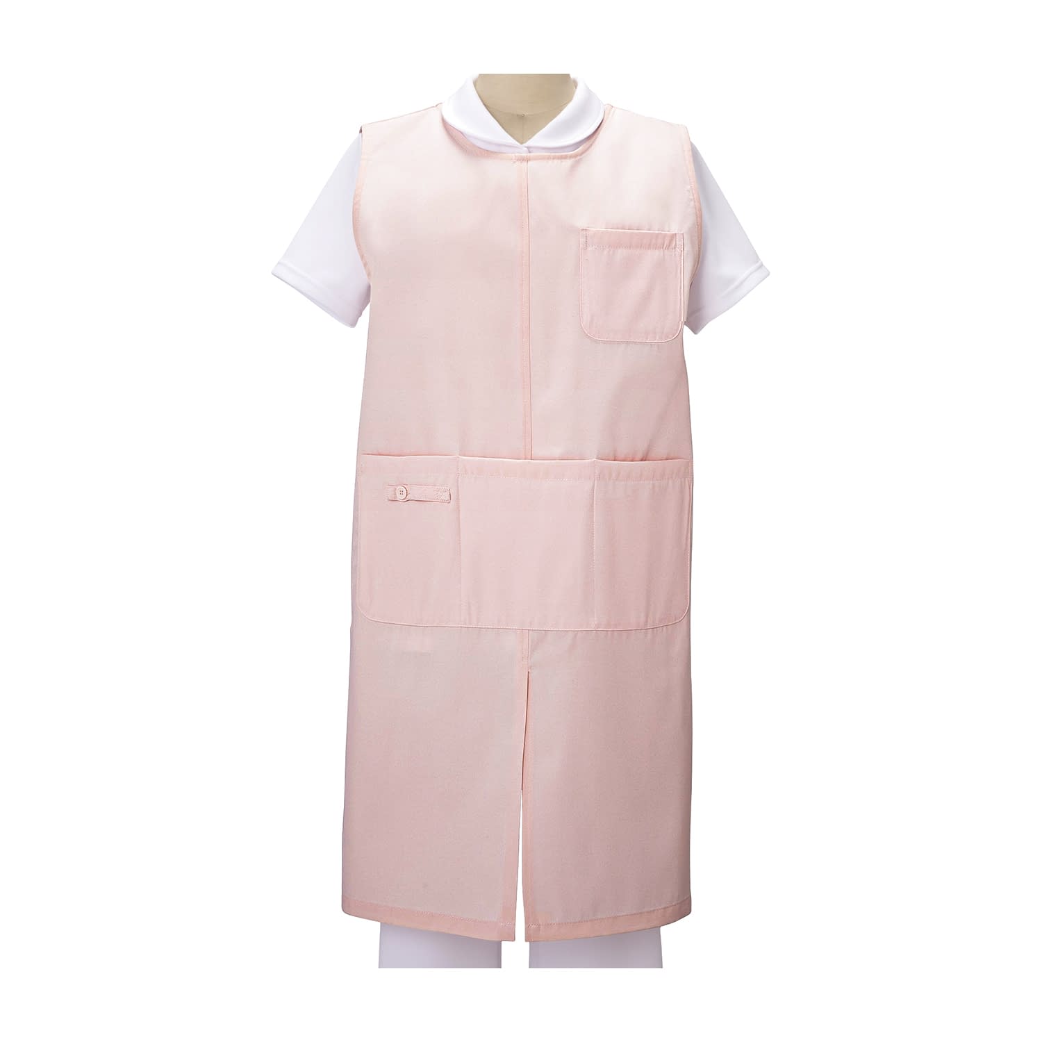 6ポケ予防衣 OT-39(L) 1枚 大阪通販 ピンク カラーホワイト25-6524-0201 エプロン 予防衣