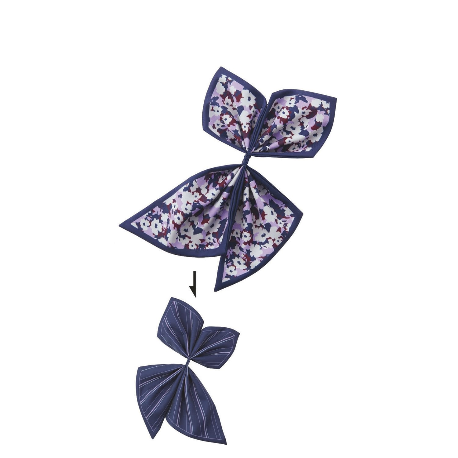 オフィスユニフォーム用ミニスカーフ。カラー：ブルー系 品番：EAZ879 品名：リバーシブルリボン松吉医科器械｜総合カタログ｜医療・介護・ドクター・ナース