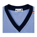 ユニセックス VネックTシャツ UZL3201-5(ネイビー) 1枚 明石スクールユニフォームカンパニー ネイビー杢×グレー杢 サイズEL25-6529-0206 介護ユニフォーム ケア