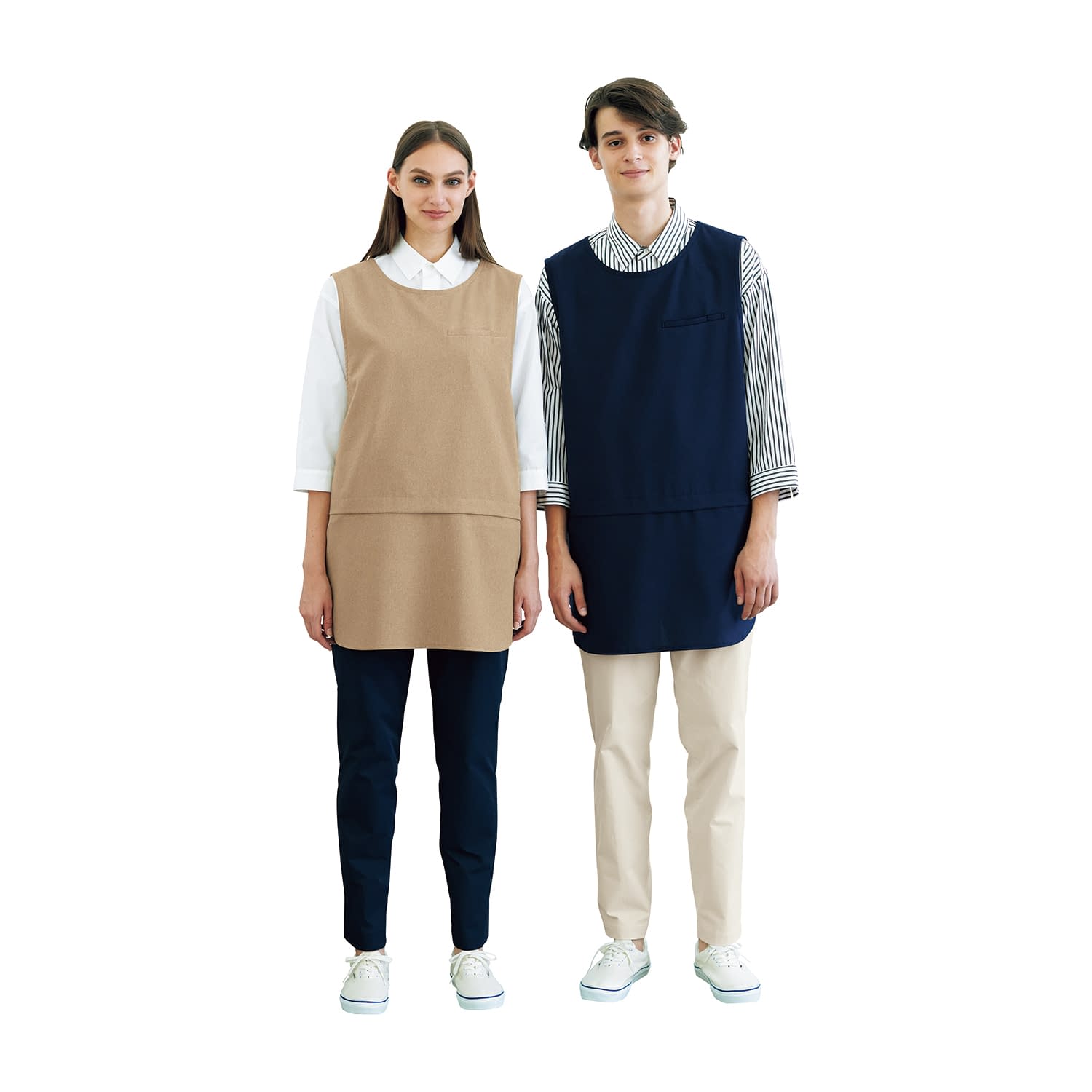 Kappoエプロンベスト HAH021-8(アースベージュ) 1枚 カーシーカシマ アースベージュ サイズLL25-6533-0..