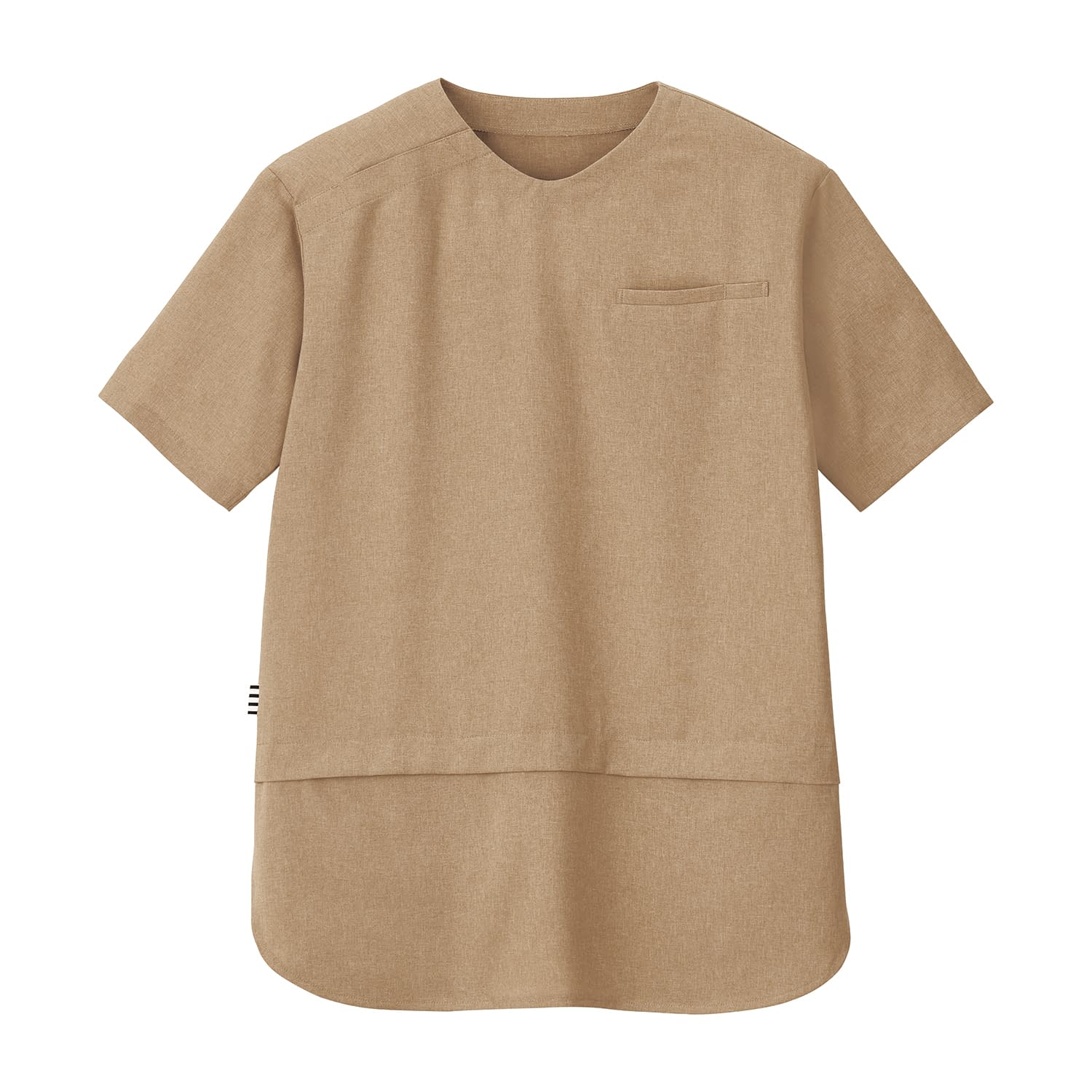 HYUGGE ロング丈スクラブ HST019-8(アースベージュ) 1枚 カーシーカシマ アースベージュ サイズM25-6508-0203 診察衣 スクラブ 男...