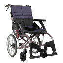 車いす(自走用)ウェイビットルー WAR16-40-M 1台 カワムラサイクル カラーファブリック25-4705-0001 車いす アルミ製 介助用
