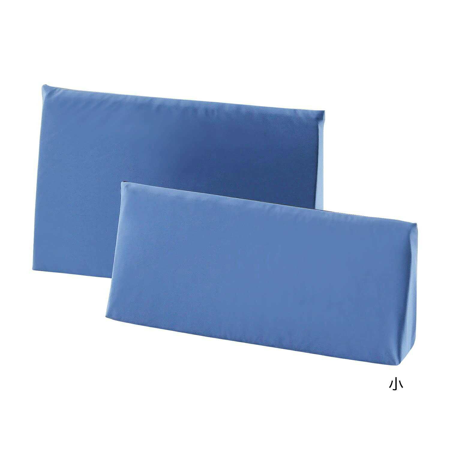 高反発素材のラテックスフォームを使用しており、安定性と抗菌性・消臭性・抗カビ性・防ダニ性に優れています。長期間の使用において型崩れしない耐久性があります。環境クロスで清拭するだけの簡単お手入れ。カバーは防水・抗菌仕様、滑り止め付き。カラー：ブルー 製品サイズ：40×17×5.5cm 本体重量：0.3kg 材質：カバー=ポリウレタンフィルムラミネート加工布（防水・抗菌）、　中材=ラテックスフォーム（抗菌・防ダニ・消臭） 個装入数：1個松吉医科器械｜総合カタログ｜医療・介護・ドクター・ナース