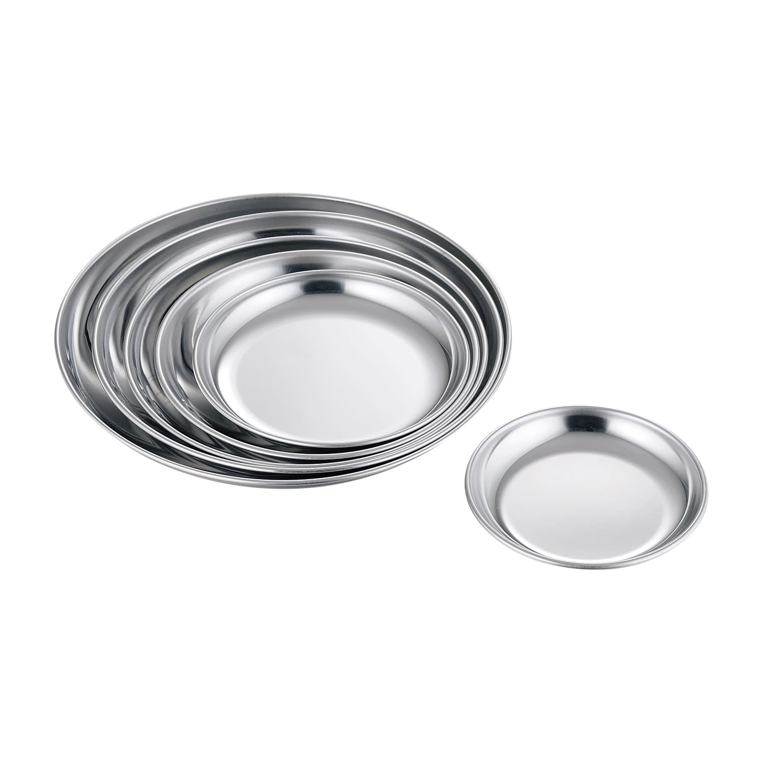 18-0ステンレス丸皿 92518(18CM) 1枚 赤川器物製作所 シルバー 25-6674-05 介護用食器