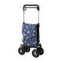 どこでもキャリー RS-300KH(コンハナガラ) 1台 マキテック 紺花柄 25-5821-00 シルバーカー 歩行補助車 シニア向け 軽量 歩行補助 折りた...