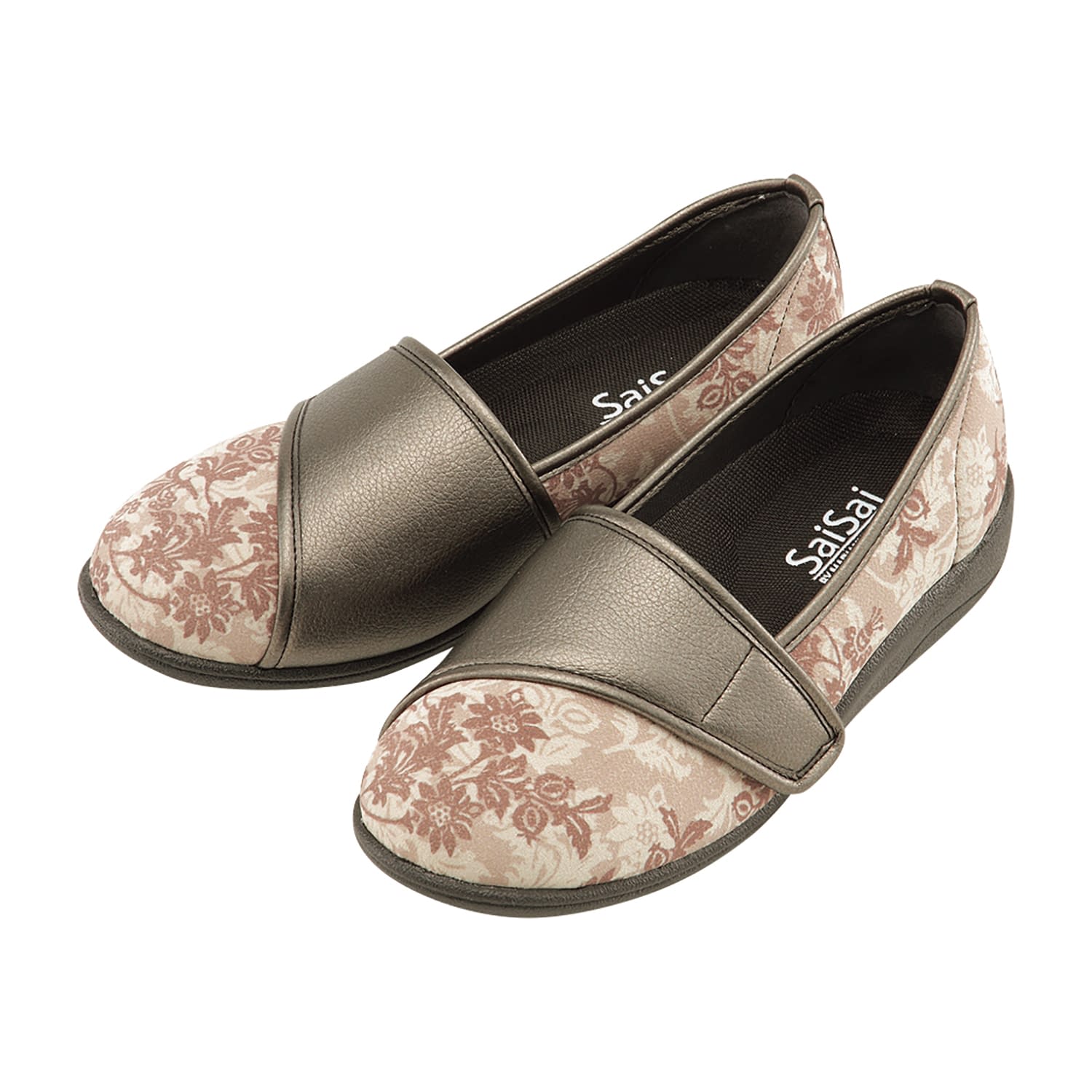SaiSaiフラワープリント W940(25．5CM)ベージュ 1足 マリアンヌ クラシックベージュ 25-5805-18 くつ ..