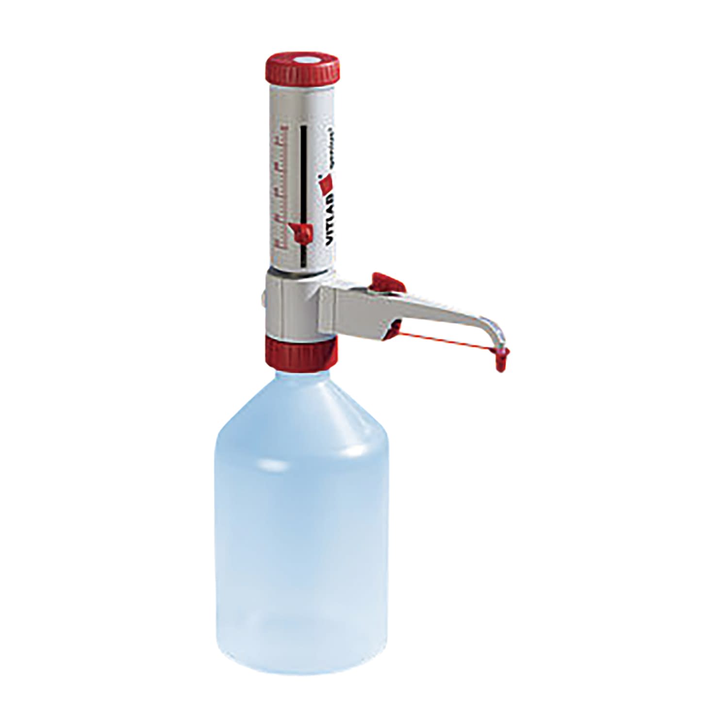 ボトルトップディスペンサ(ジーニアス 1625508(10．0-100ML) 1台 VITLAB 白と赤 25-6092-05 シャーレ ..