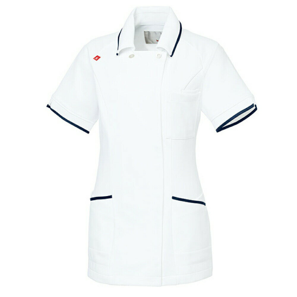 ルコック レディスジャケット UQW1025-15 (バニラ×ネイビ 明石SUC 医療 看護