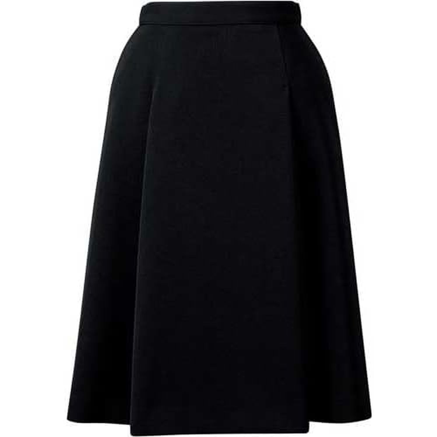 脇ゴムソフトプリーツスカート(23号 FS45991-9(ブラック)