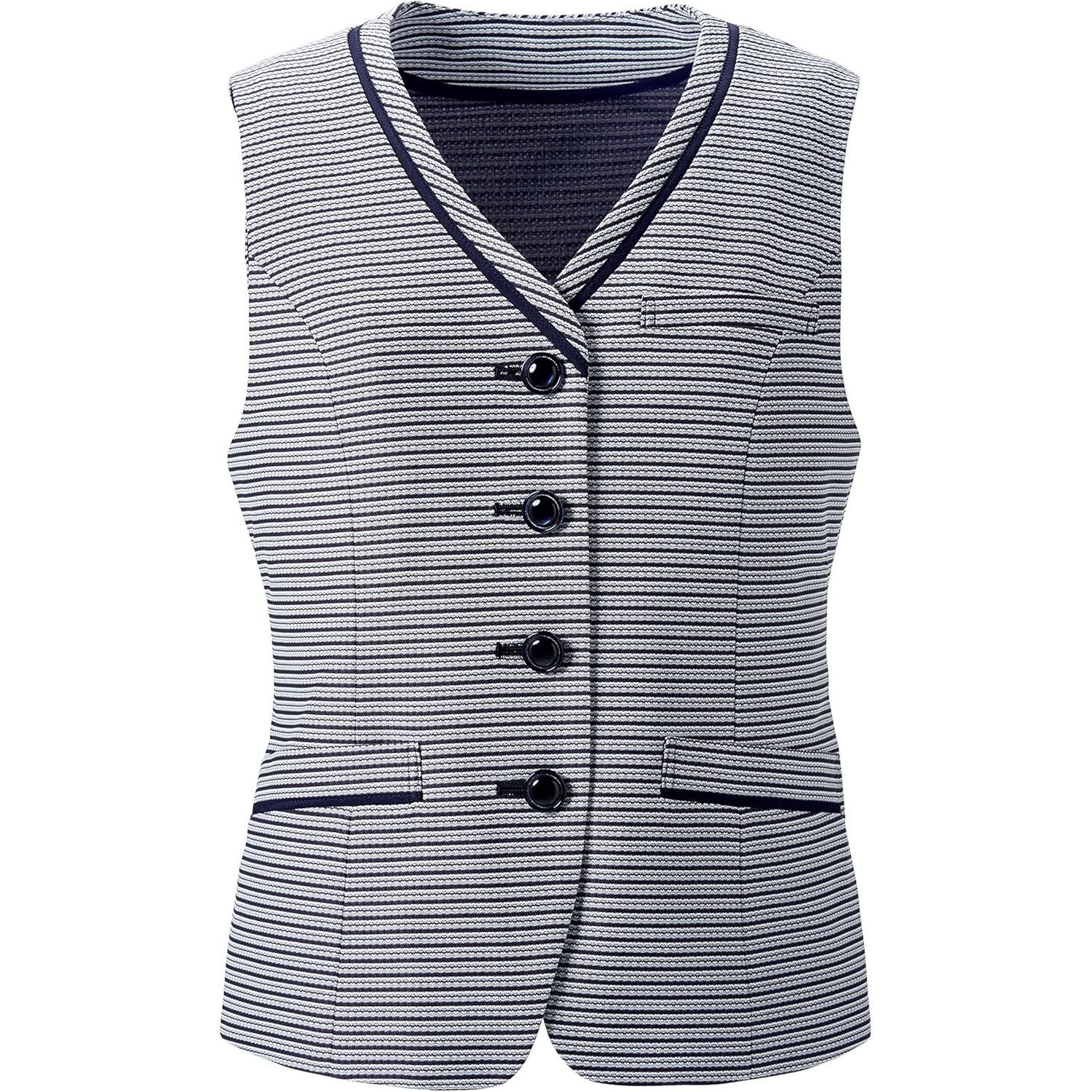 ベスト 17 ESV894-52(ネイビーボーダ