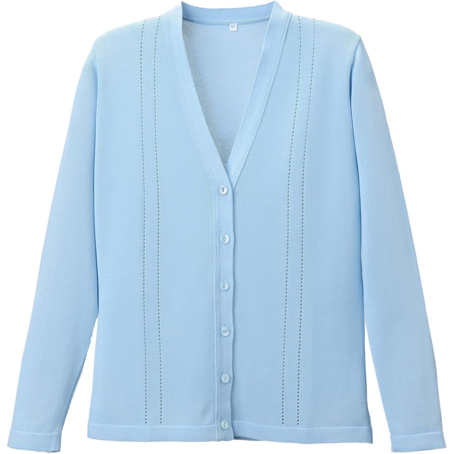 綿湿透かし絹カーディガン サックス ディーフェイズ D-1009(M)