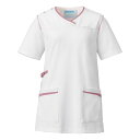 レディススクラブ3L 992-13(ホワイトXピンク) 24-8122-0005 松吉医療総合カタログ|マツヨシ