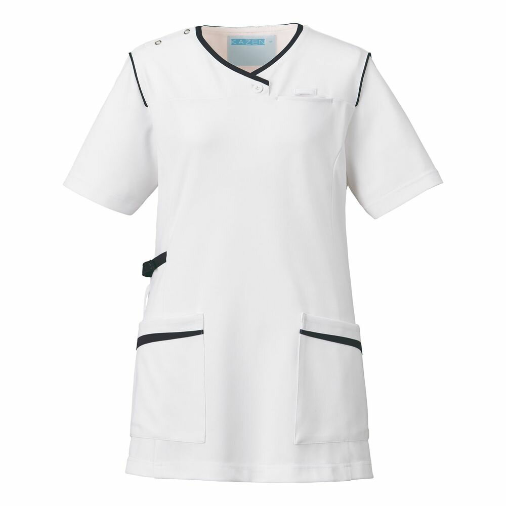 レディススクラブLL 992-18(ホワイトXネイビー) 24-8122-0104 松吉医療総合カタログ|マツヨシ