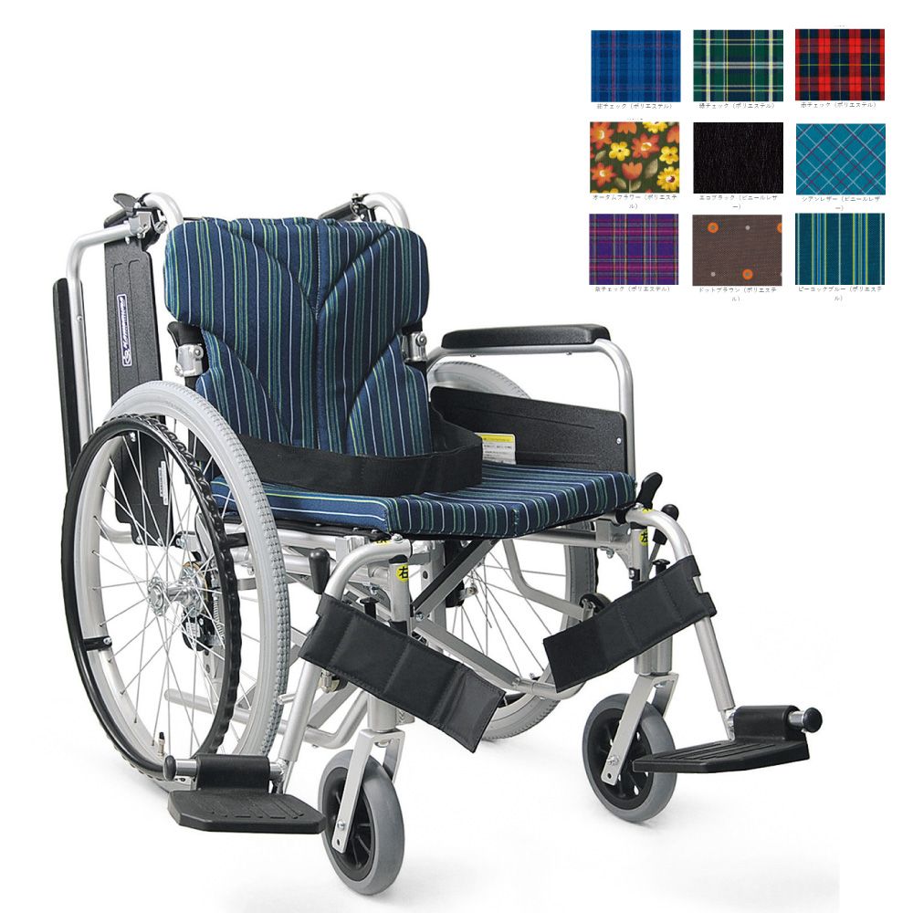 車いす（自走用・アルミ製）背折れ式ドットブラウンNo．100 KA822-40B-M 23-7110-0109 松吉医療総合カ..