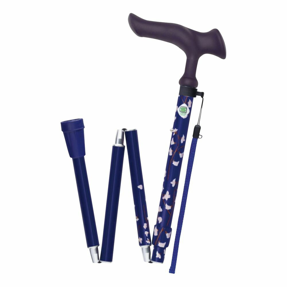 ステッキ かるがもファムII（折畳） WB5133（コバナネイビー） 24-8206-03 松吉医療総合カタログ｜マツヨシ