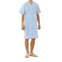 検査衣(男女兼用・半袖・着物式) 59-501(サックス) M