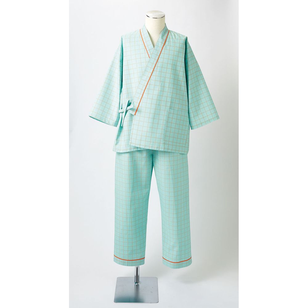 患者衣（男女兼用）8分袖・上衣 59-463(グリーン) LL