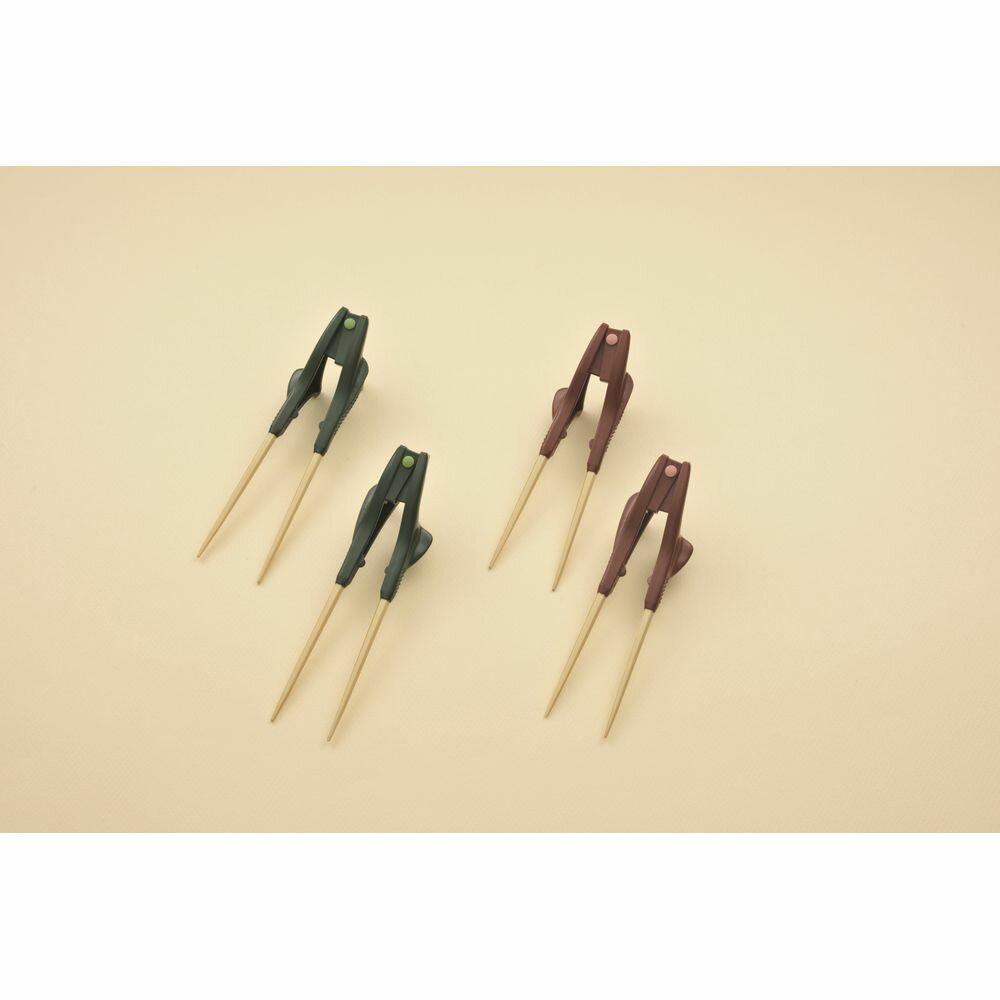 箸ぞうくん（左手用）緑 S2-7(200MM) 食器 子供用 箸セット 左利き用 食事補助 入園グッズ 初心者向け 材質安全 食洗機対応 滑り止めのサムネイル