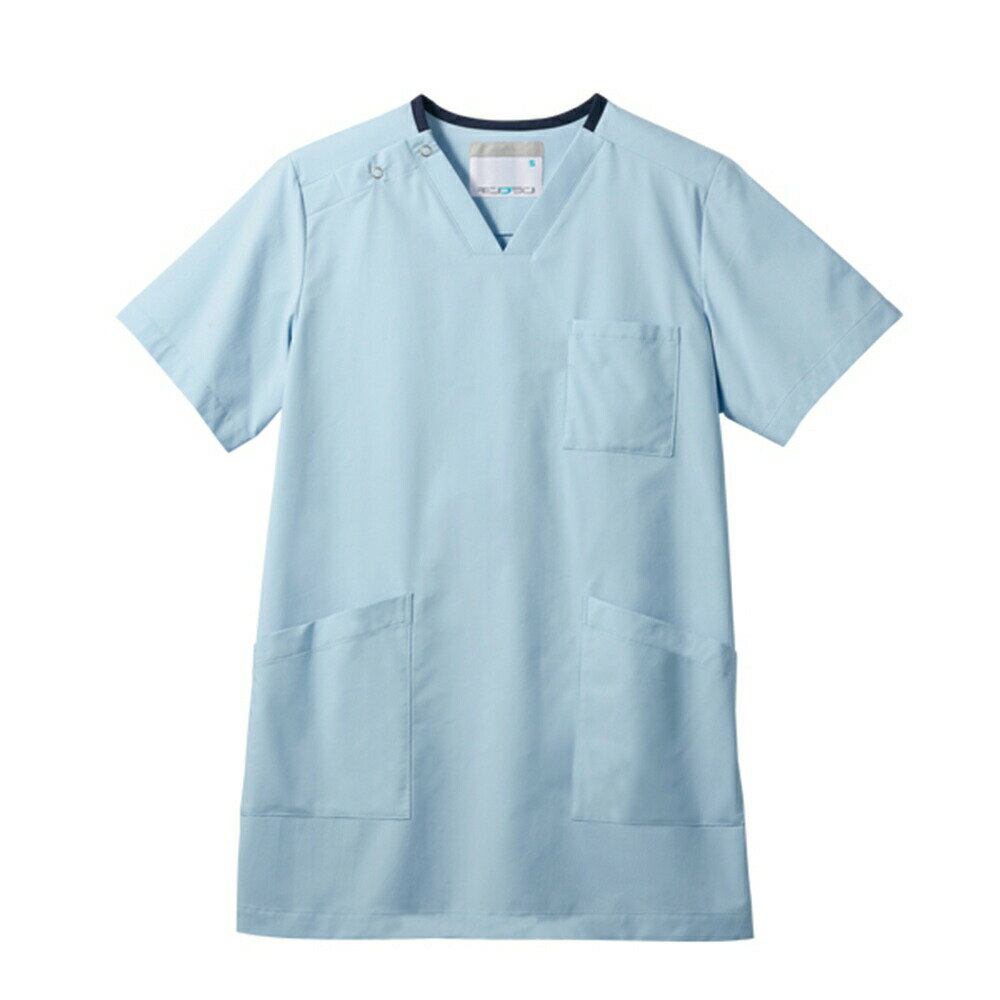 住商モンブラン スクラブ 男女兼用 半袖 MS241-32 Mサックス