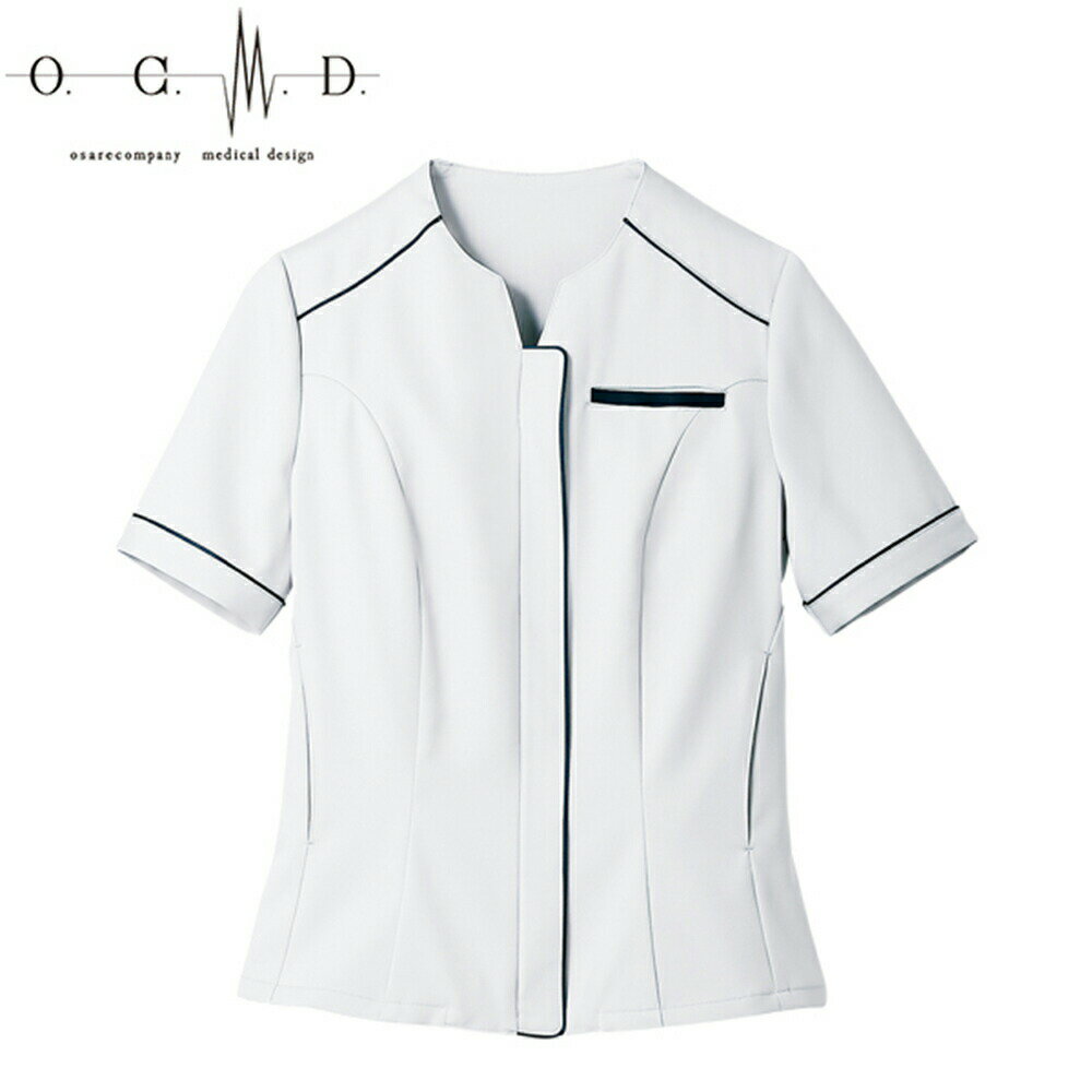 OCMD 住商モンブラン ナースジャケット レディス 半袖 OM301-10 ホワイト 看護師 おしゃれ