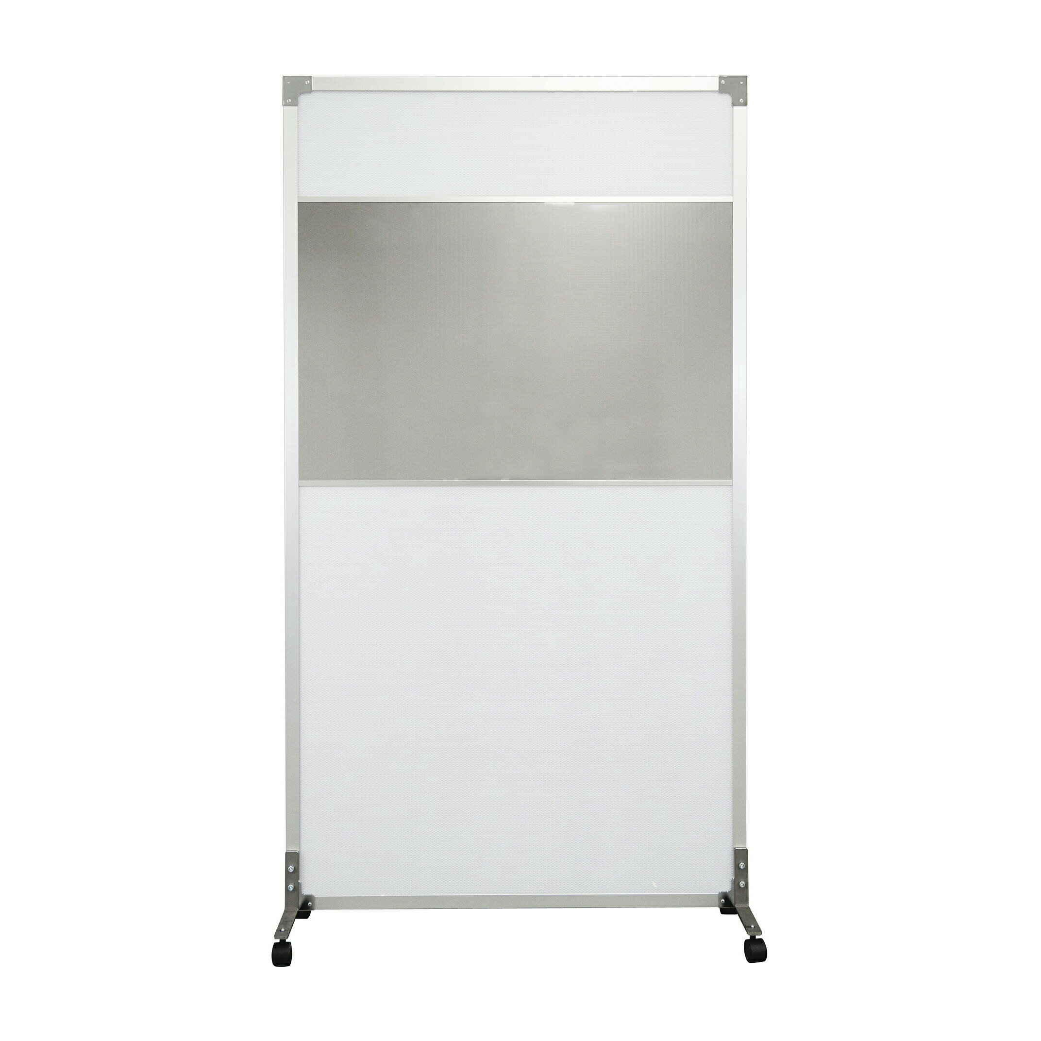 抗菌ウォール 透明窓付1．8 FS5-1018F シルバー／キャスタ 飛沫感染防護スクリーン 24-9755-05 岐阜プラスチック工業