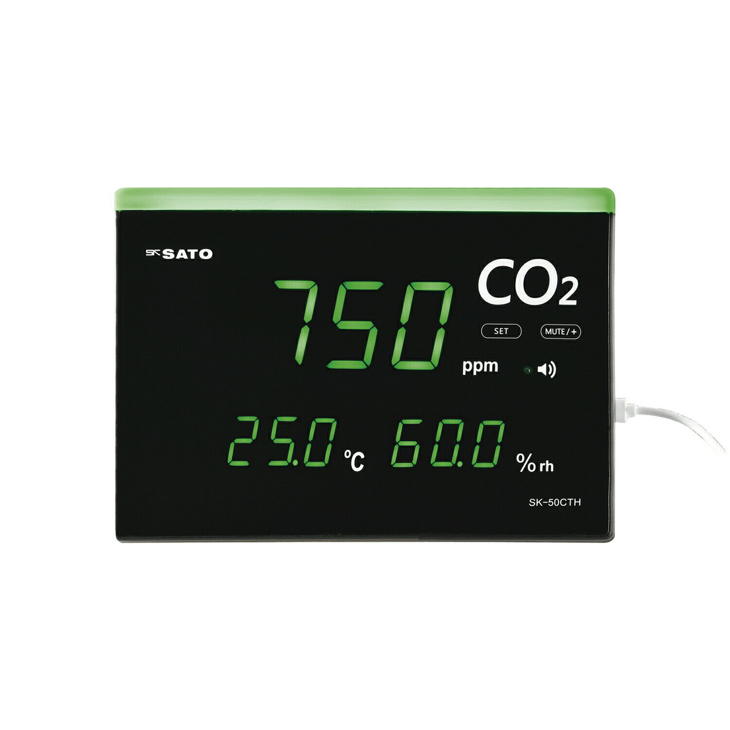 快適ナビ CO2モニター SK-50CTH 二酸化炭素濃度測定器 24-9766-00 佐藤計量器製作所