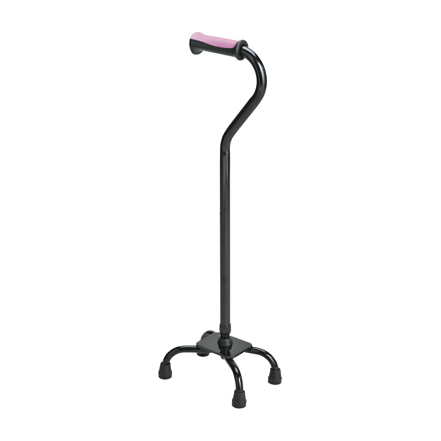4点支持杖フィットグリップ ピンク T-2802-4 ブラックパイプ 四点杖 25-3726-03 テツコーポレーション