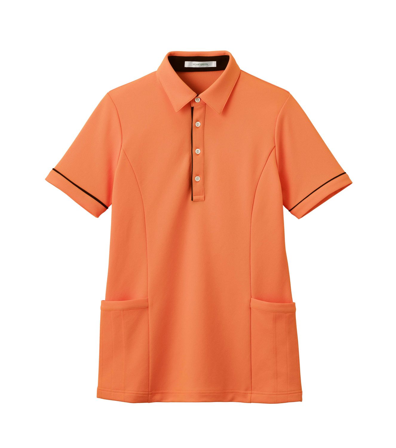 半袖ロングポロシャツ 男女兼用 HSP004-14 サニーオレンジ 介護ユニフォーム カーシーカシマ 介護ユニ..