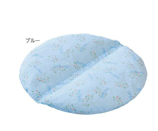 通気ビーズクッション 円型 ブルー 1634（ケイ380X40MM） 1個 日本エンゼル 23-2429-0902