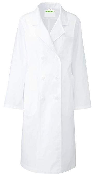KAZEN(カゼン) レディス診察衣W型 長袖 125-20 医療用白衣 女性用 ナースウェア 医師用ウェア 医療従事者 コートタイプ 看護師ユニフォーム プロ...