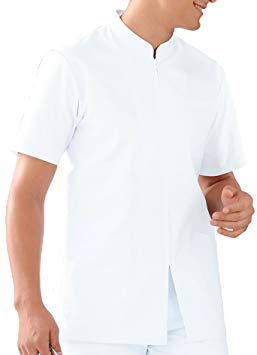 KAZEN（カゼン）　メンズ医務衣　半袖　327-70（ホワイト）　L