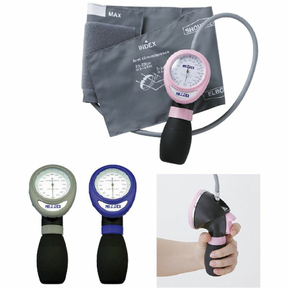 ワンハンド式アネロイド血圧計 HT-1500（グレー） 1台 日本精密測器 23-5468-00