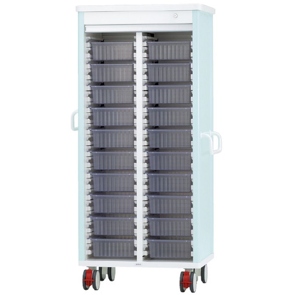 ミキシングカート（20床用）鍵付 ピンク KC-102-03（ピンク） 1台 ケルン 24-5215-0202