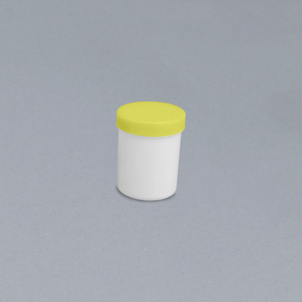 軟膏容器プラ壷A-6号（未滅菌） キャップ：黄 115CC（50コイリ） 1箱 エムアイケミカル 08-2975-0604