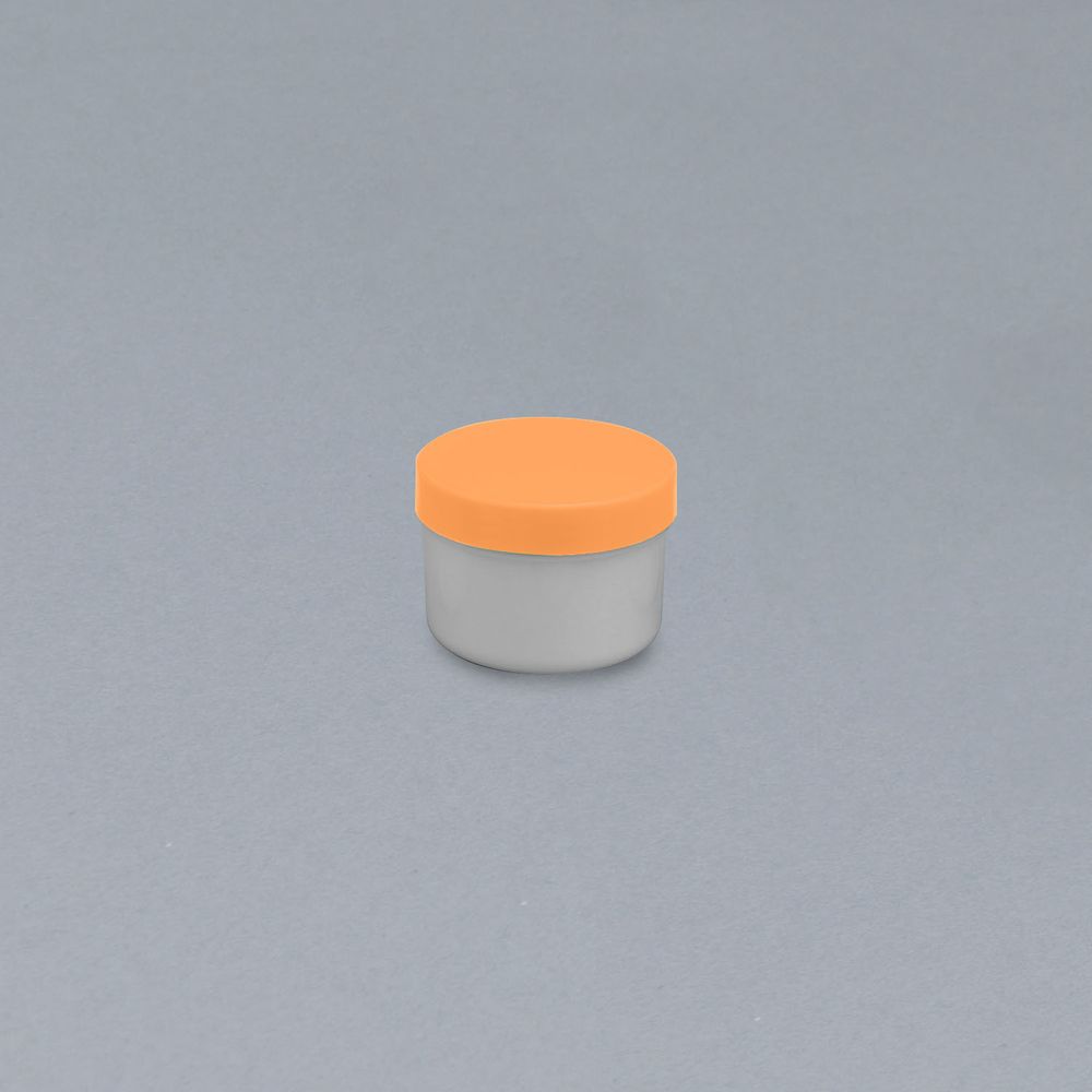 軟膏容器プラ壷N-5号（滅菌済） キャップ：オレンジ 65CC（10コX10フクロイリ） 1箱 エムアイケミカル 23-6687-0808