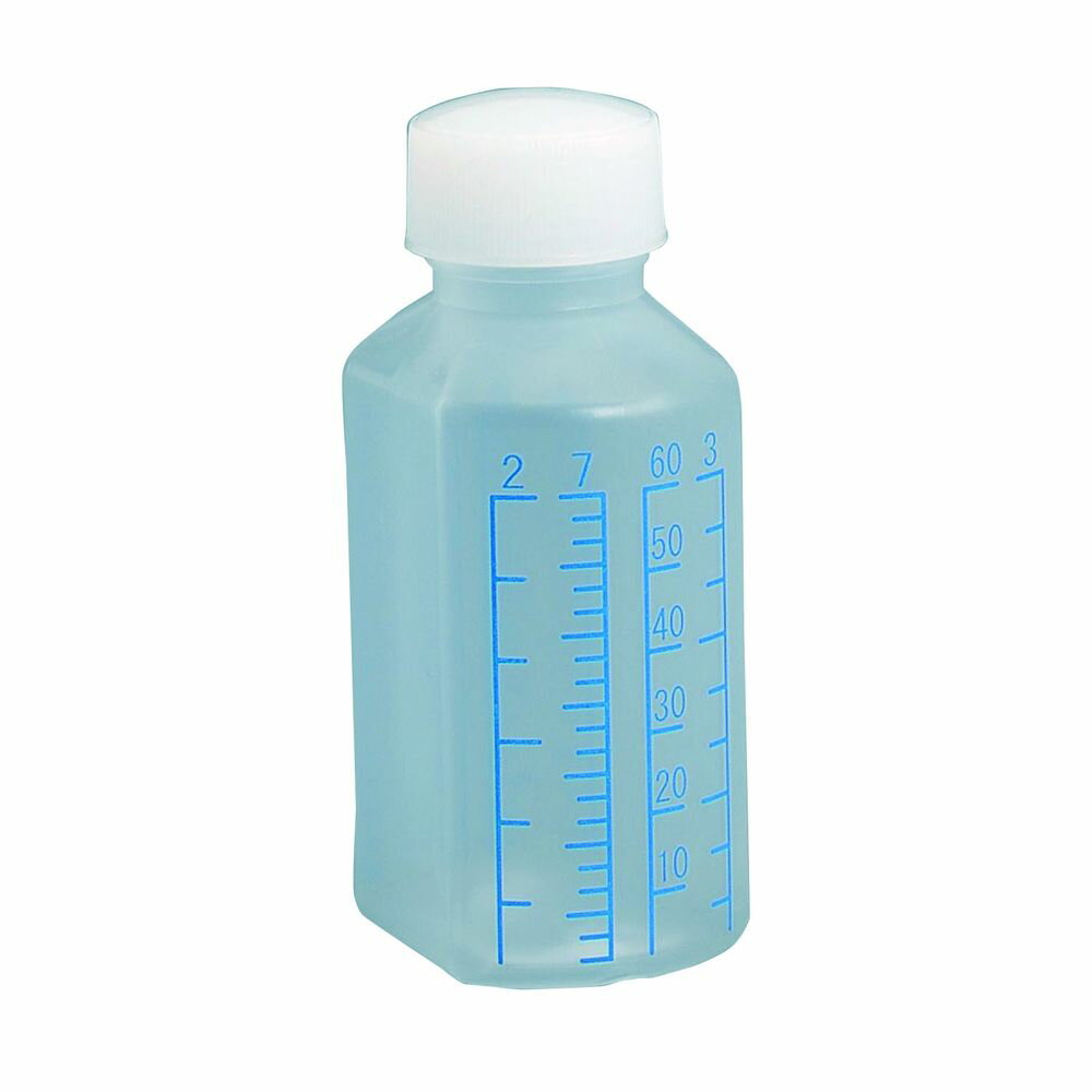 投薬瓶プリントボトル（未滅菌） キャップ：白（基本色） 60CC（10ポンイリ） 1袋 エムアイケミカル 23-7917-0101