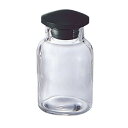 散薬瓶(畑式)透明・黒キャップ付 300CC 1本 松吉医科器械 08-2955-03