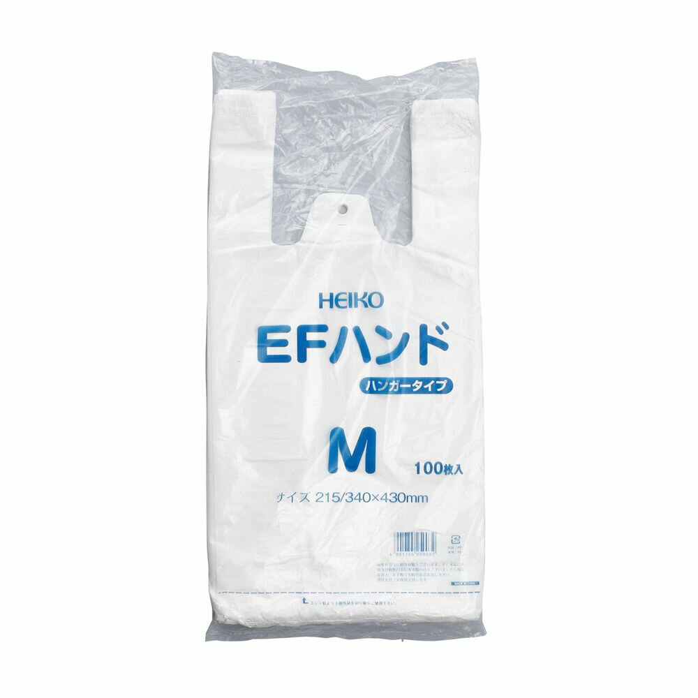 レジ袋（乳白）EFハンド M（430X215X125）100マイ 1袋 シモジマ 23-7269-02