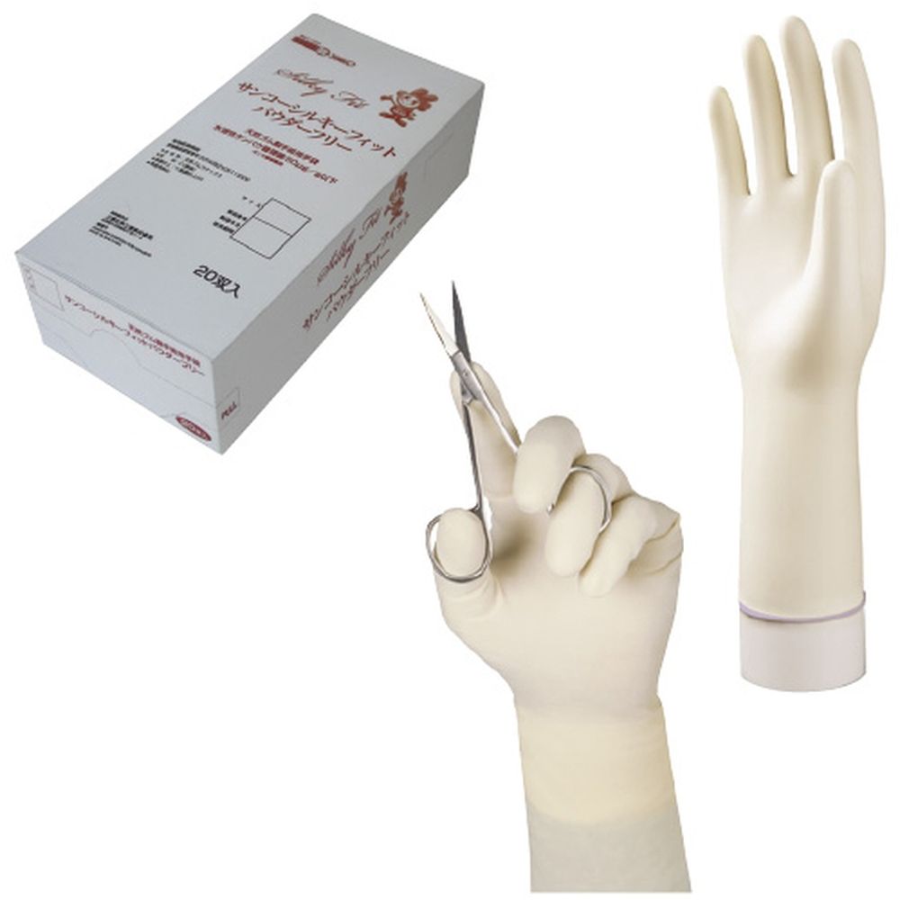 手術用手袋 シルキーフィットPF 5．0 20ソウイリ 1箱 三興化学工業 24-2689-0001