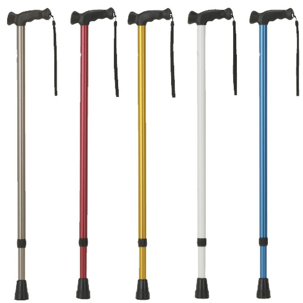 ステッキ（プッシュボタンアルミケイン KS-24R（ホワイト） 1本 クリスタル産業 23-6235-04