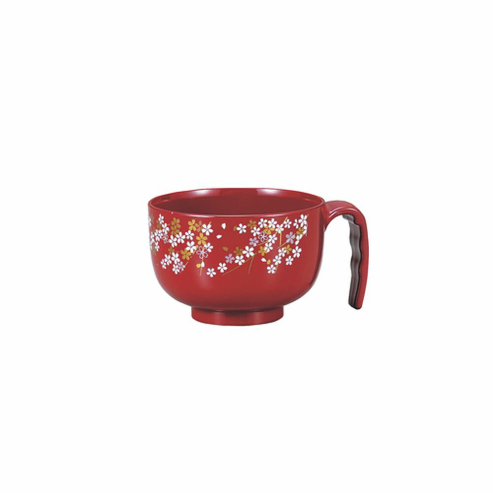 らくらく汁椀 71682（サクラシュウイロ）380ML 1個 カノー 24-7701-02