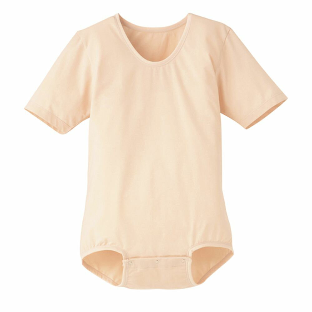 ボディスーツ（半袖） 7110（L）ベージュ 1枚 日本エンゼル 24-8031-01