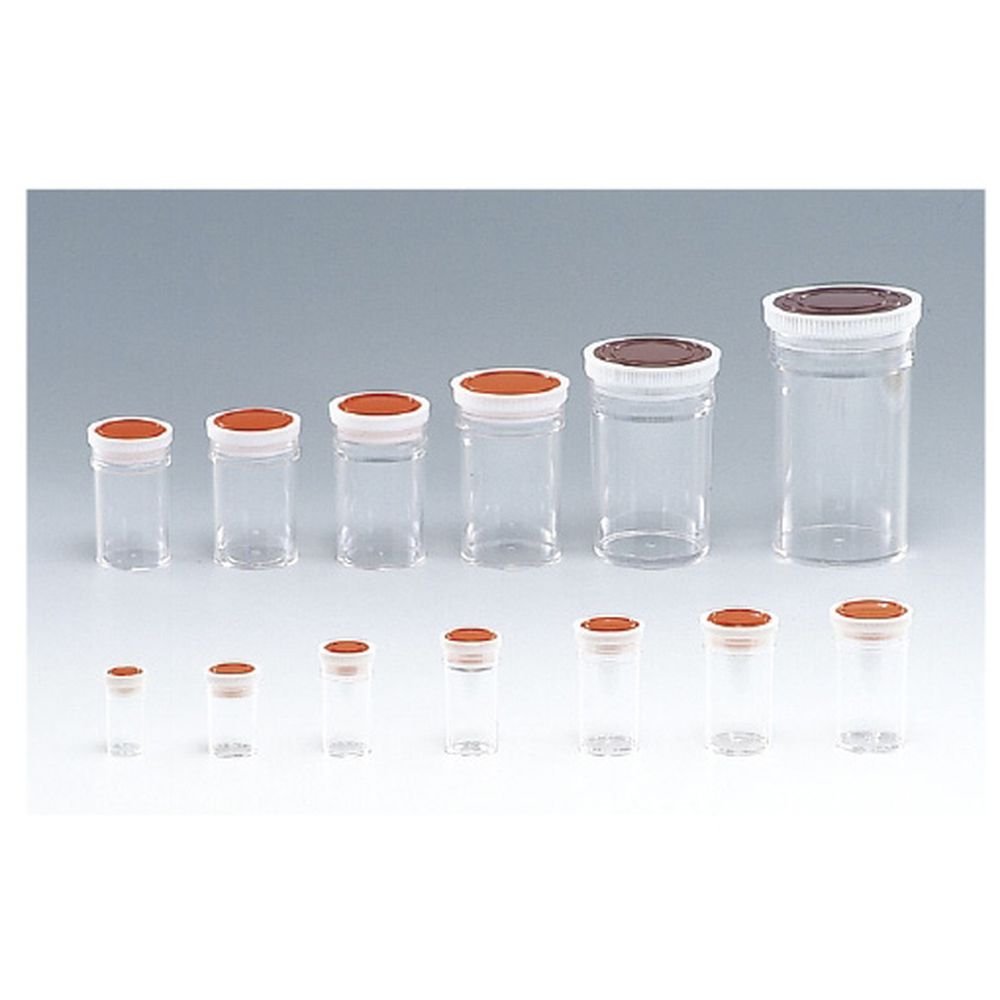 スチロール瓶 透明（押込蓋） フタ：オレンジ（基本色） SP-0（5CC） 1本 シント―化学 10-2591-0001
