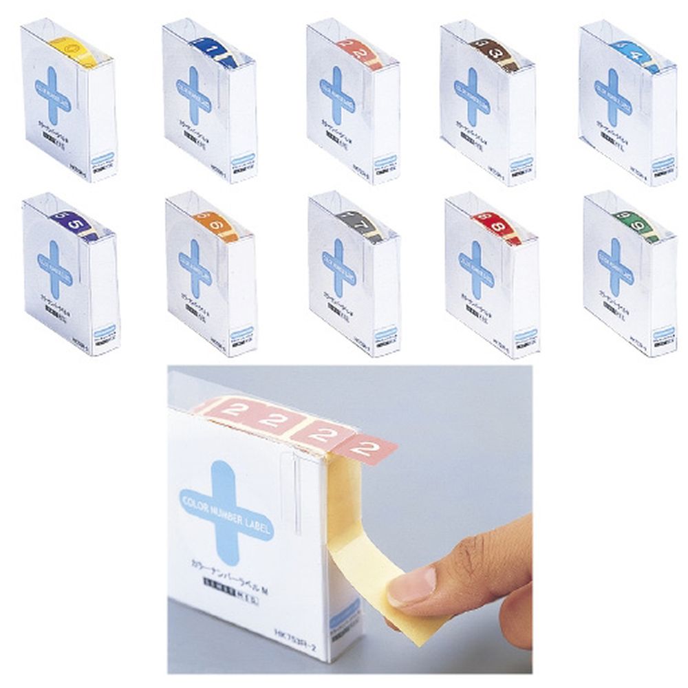 カラーナンバーラベル（M）ロール 4 HK753R（タンバン）300ヘンイリ 1箱 LIHITLAB． 23-5605-0004