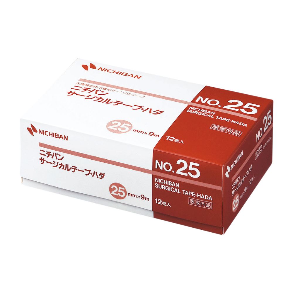 サージカルテープ・ハダ No．25 STH25（25MMX9M）12カン 1箱 ニチバン 07-3361-01