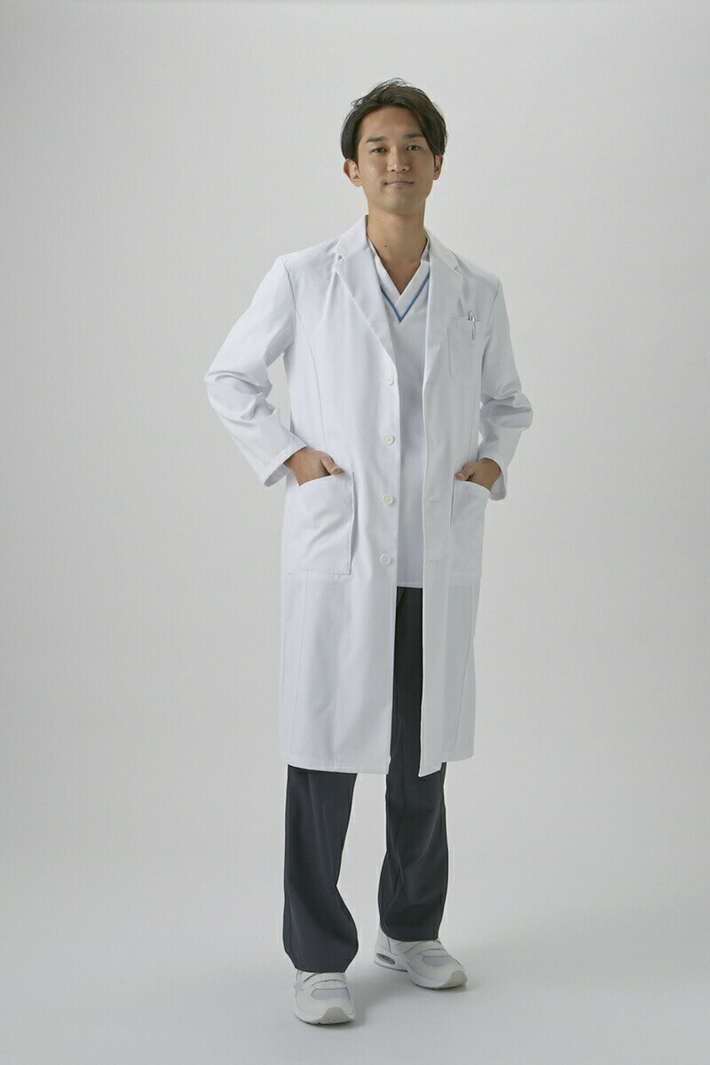 オンワード　白衣　メンズドクターコート（シングル　診察衣）　CO-6005　ホワイト　L